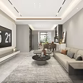 Modern Living Dining Room Interior Design With Sofa TV Coffee Table And Dining Chairs