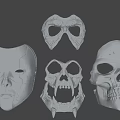 Silver Decorative Pendants Featuring Human Face Skull And Animal Mask Designs For Home Decoration