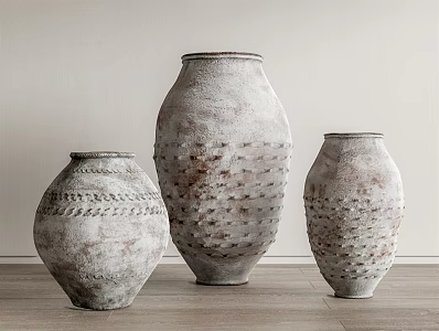 Modern Pottery Pottery Pot Combination 3d model