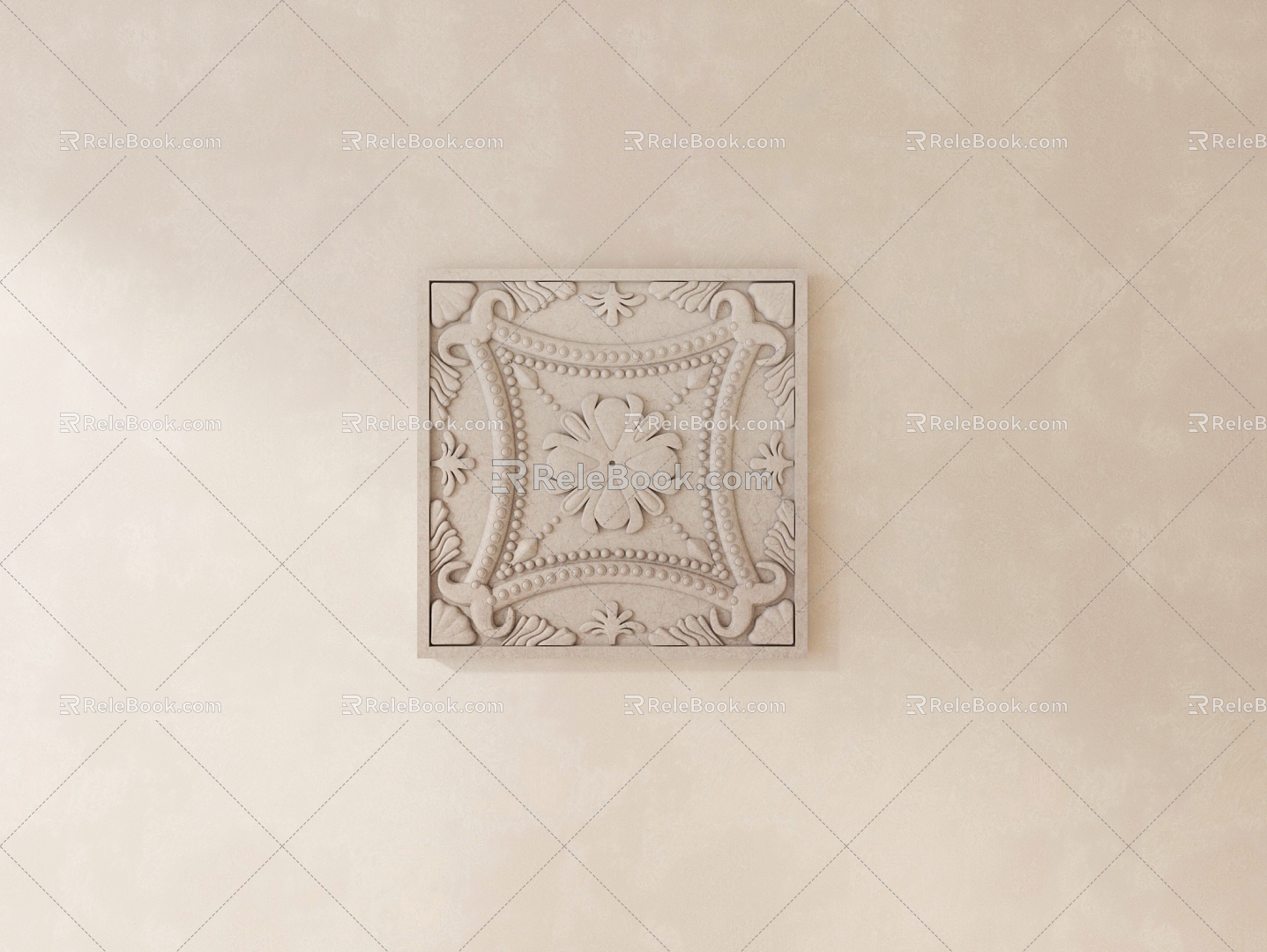 Modern carved plaster line carved components 3d model