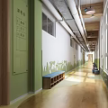 Modern aisle first floor access 3d model