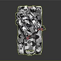 Advanced Futuristic Tank Featuring Silver Gray Camouflage And Red Triangular Missile Launchers