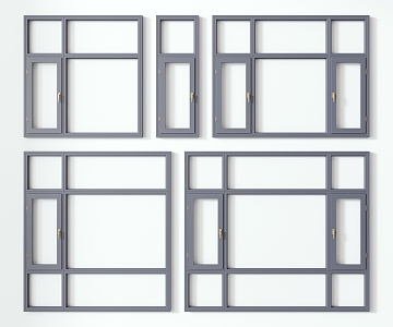 Modern window door and window combination 3d model