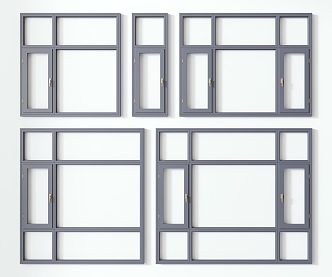 Modern window door and window combination 3d model