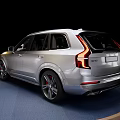Silver Volvo SUV With Modern Front Grille And Alloy Wheels On Display Platform 3d model