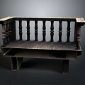 Architectural Wooden Railing With Classic Balusters And Top Rail Design For Traditional Buildings