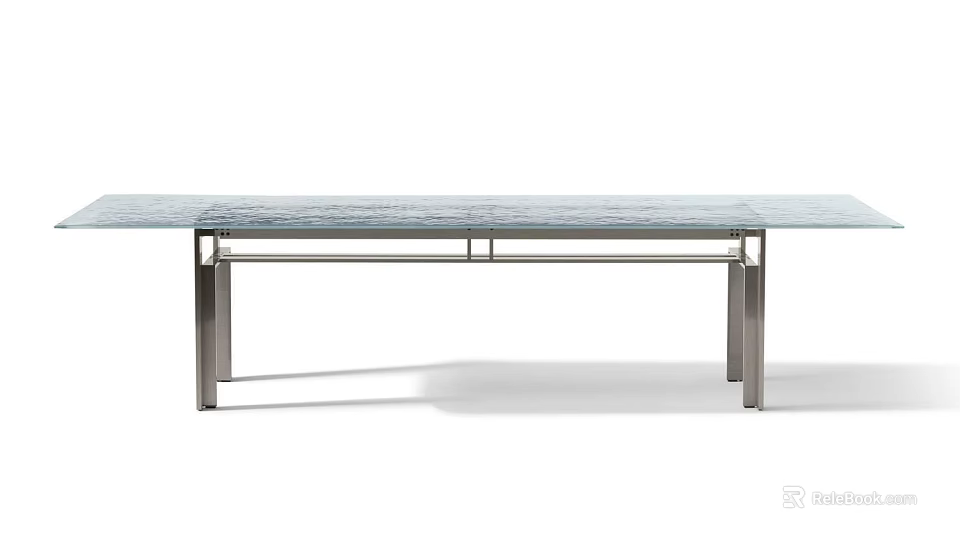 Modern Minimalist Dining Table With Marble Top And Sleek Metal Legs 3d model 