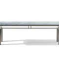Modern Minimalist Dining Table With Marble Top And Sleek Metal Legs