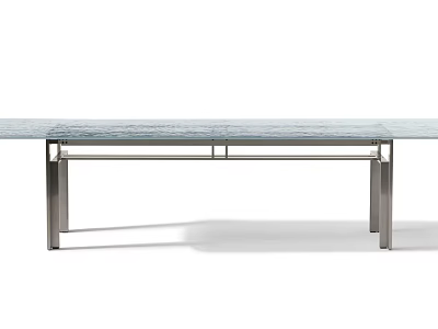 Modern Minimalist Dining Table With Marble Top And Sleek Metal Legs 3d model