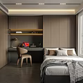 Modern Tatami Bedroom Interior Design With Built In Storage And Study Desk