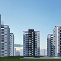 Modern High rise Residential Building Exterior With Glass Facade Balconies And Parking Area
