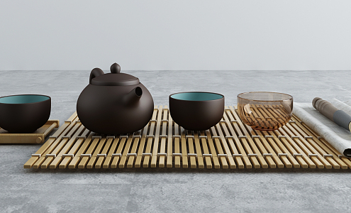 New Chinese Tea Set Tea Set 3d model