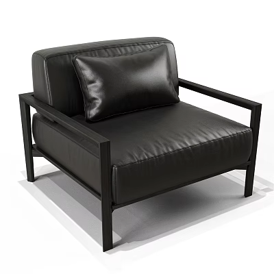 Modern Single Sofa Black Leather Lounge Chair 3d model Modern Single Sofa Black Leather Lounge Chair 3d model