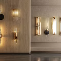 Modern Wall Lamps With Glass Shades And Metal Frames For Home Interior Decor