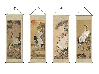 New Chinese Animal Painting Elegant Ink Decorative Painting 3d model