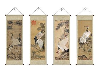 New Chinese Animal Painting Elegant Ink Decorative Painting 3d model