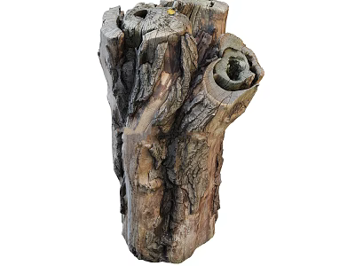 Natural Stone Wood Decorative Stump With Textured Surface For Home Garden 3d model