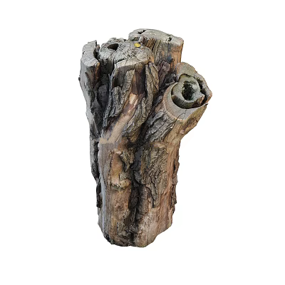Natural Stone Wood Decorative Stump With Textured Surface For Home Garden 3d model