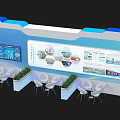 Modern High Tech Display Cabinet With Urban Model Map And Digital Screen