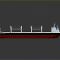 Large Cargo Ship As Water Transport With Red Black Hull And Deck Cranes