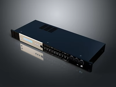 Modern Black Headphone Speaker Featuring Sleek Control Panel Audio Knobs And Ports Design 3d model