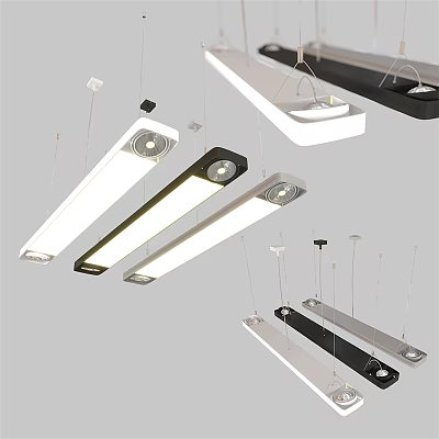 Modern chandelier grille lamp office lamp 3d model