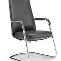Black Modern Ergonomic Office Chair With Wheels Armrests And Metal Base