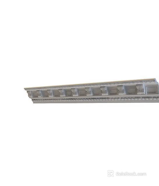 Decorative Plaster Corner Molding With Ornamental Groove Design For Interior Decoration 3d model 