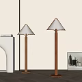 Middle Ancient Solid Wood Floor Lamp 3d model