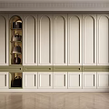 Modern Wardrobe With White Arched Doors Bottom Drawers And Built in Display Shelves