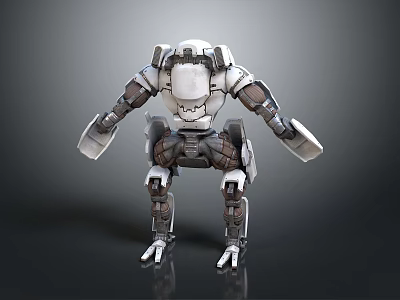 Smart Machine Futuristic Humanoid Robot With Mechanical Joints And Metal Armor 3d model