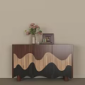 Modern Middle Ancient Style End View Cabinet Combination 3d model