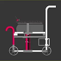 Modern Wheelchair Design With Black Seat Pink Frame And Silver Wheels