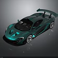 Green Sports Car With Sleek Design Rear Spoiler Alloy Wheels And Metallic Finish