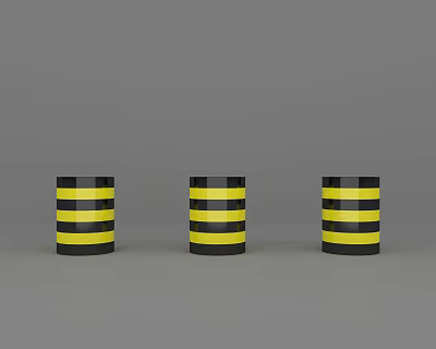 Modern barricade round stone pier 3d model Modern barricade round stone pier 3d model