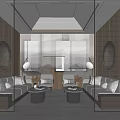 New Chinese Reception Room Reception Room 3d model
