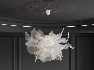 chandelier living room chandelier white 3d model