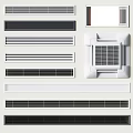 Various Types of Modern Air Conditioner Vents in Black and White Designs