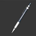 Sleek Modern Metal Pen With Silver Blue Accents And Reflective Writing Surface