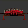 Traditional Chinese Wooden Guzheng Musical Instrument with Strings and Red Decorative Parts for Living Room