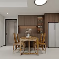 Modern Open Dining Living Room Interior Design With Wooden Cabinets Dining Table And Chairs
