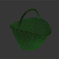Red Woven Basket with Handle for Home Storage and Everyday Use