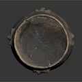 Ancient Handcrafted Pottery Sculpture With Cracked Surface And Rustic Design Details
