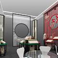 JINSANT Exhibition Booth With Modern Design Red Green Walls Circular Decor Display Counters And Lighting