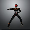 Armored Insect Inspired Character In Black Red Yellow Battle Stance Pointing Forward