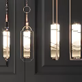 Modern Luxury Chandeliers With Multiple Designs Metal Frames Glass Shades Illuminated On Black Background