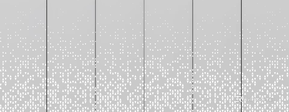 Gray Background Decorative Texture With White Triangles And Dot Patterns In Vertical Stripes 3d model