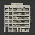 Multi storey Residential Building Exterior With Balconies Windows And Doors