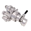 Industrial Stainless Steel Valve With Multi Port Connections And Control Handle