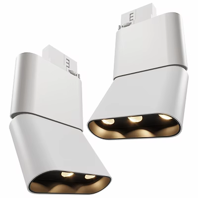 Modern White Downlights and Spotlights with Sleek Design and Multiple Light Sources for Interior Lighting 3d model